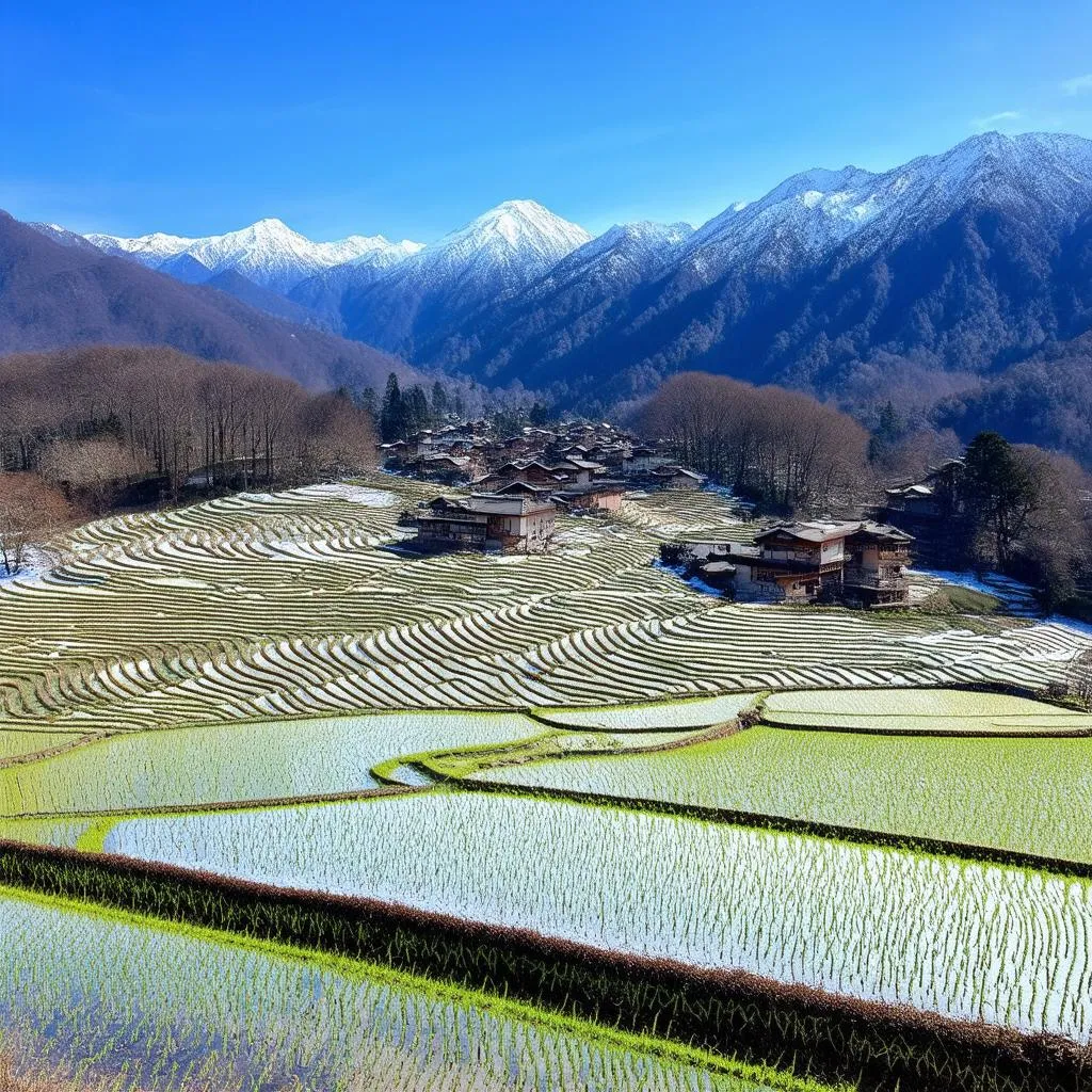 Khung cảnh Sapa mùa đông