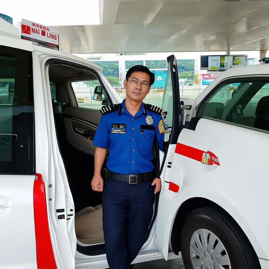 Tài xế taxi Mai Linh đang chờ khách