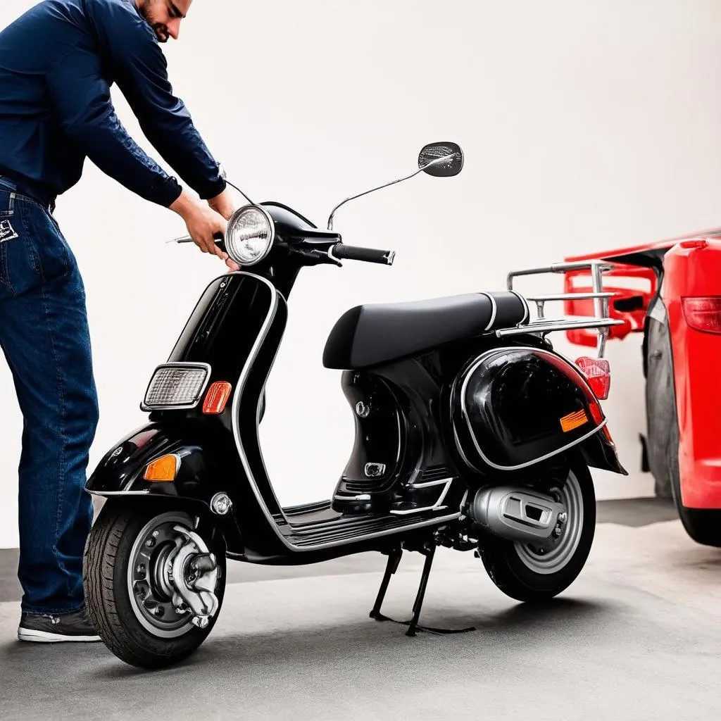 Thay lốp xe Vespa Primavera