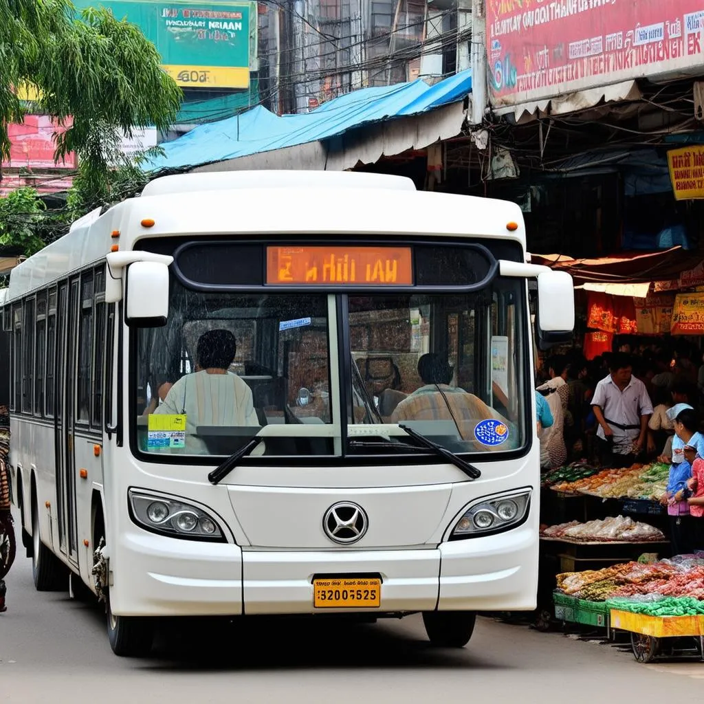 Thuê xe 29 chỗ An Giang tại chợ Châu Đốc