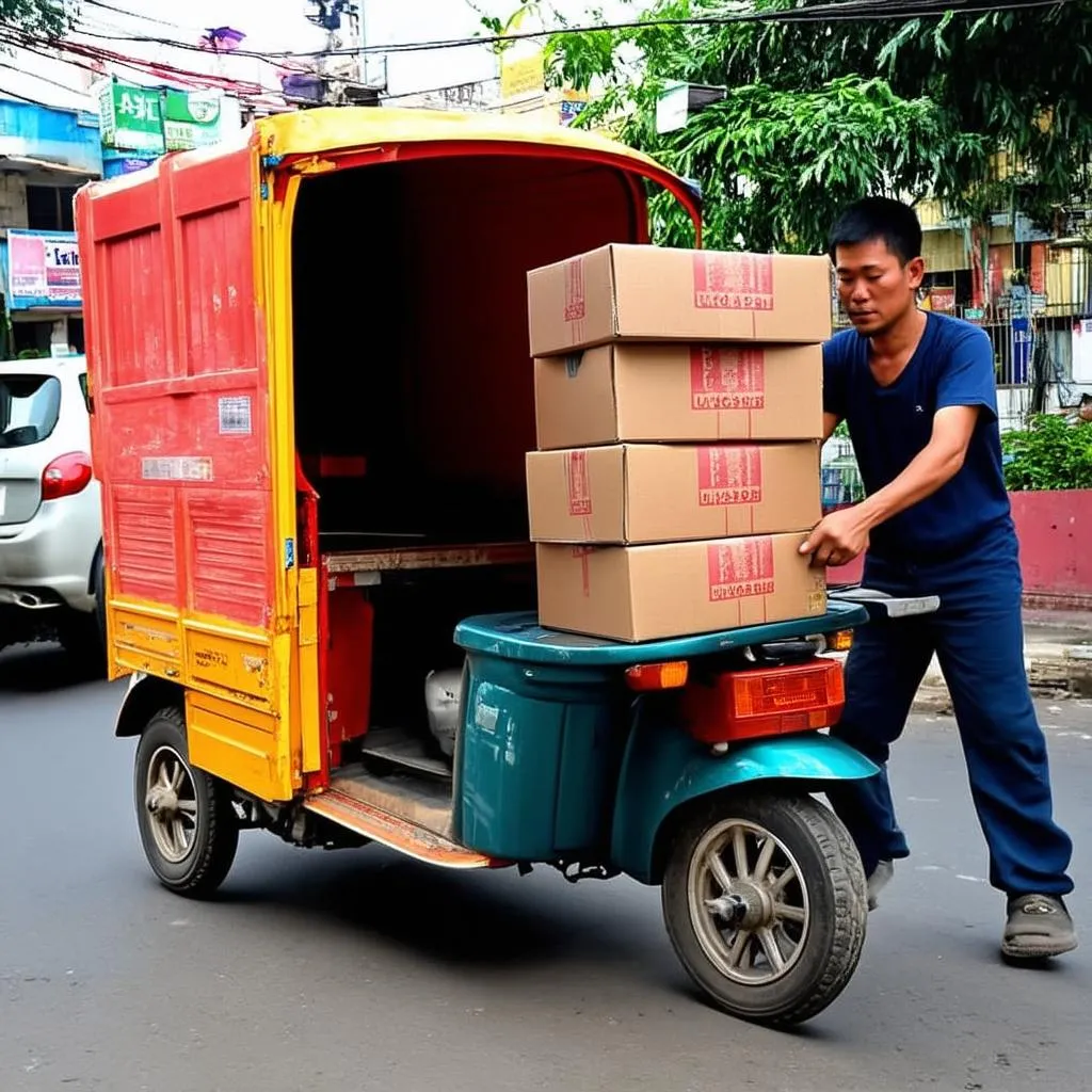 Thuê xe ba gác chở hàng