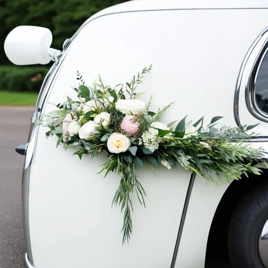 Decoration of wedding car