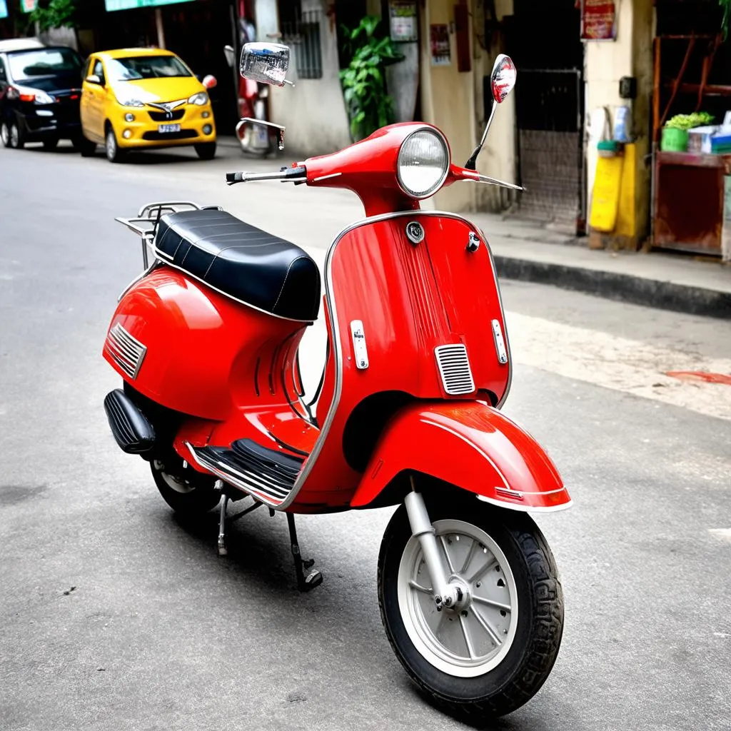 Xe Vespa Sprint màu đỏ tại TPHCM