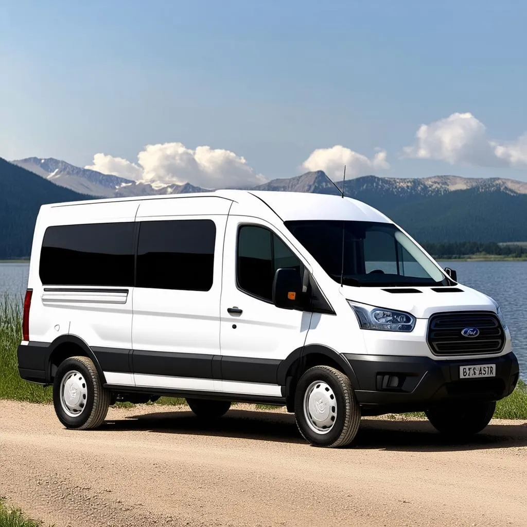 Xe 16 chỗ Ford Transit màu trắng