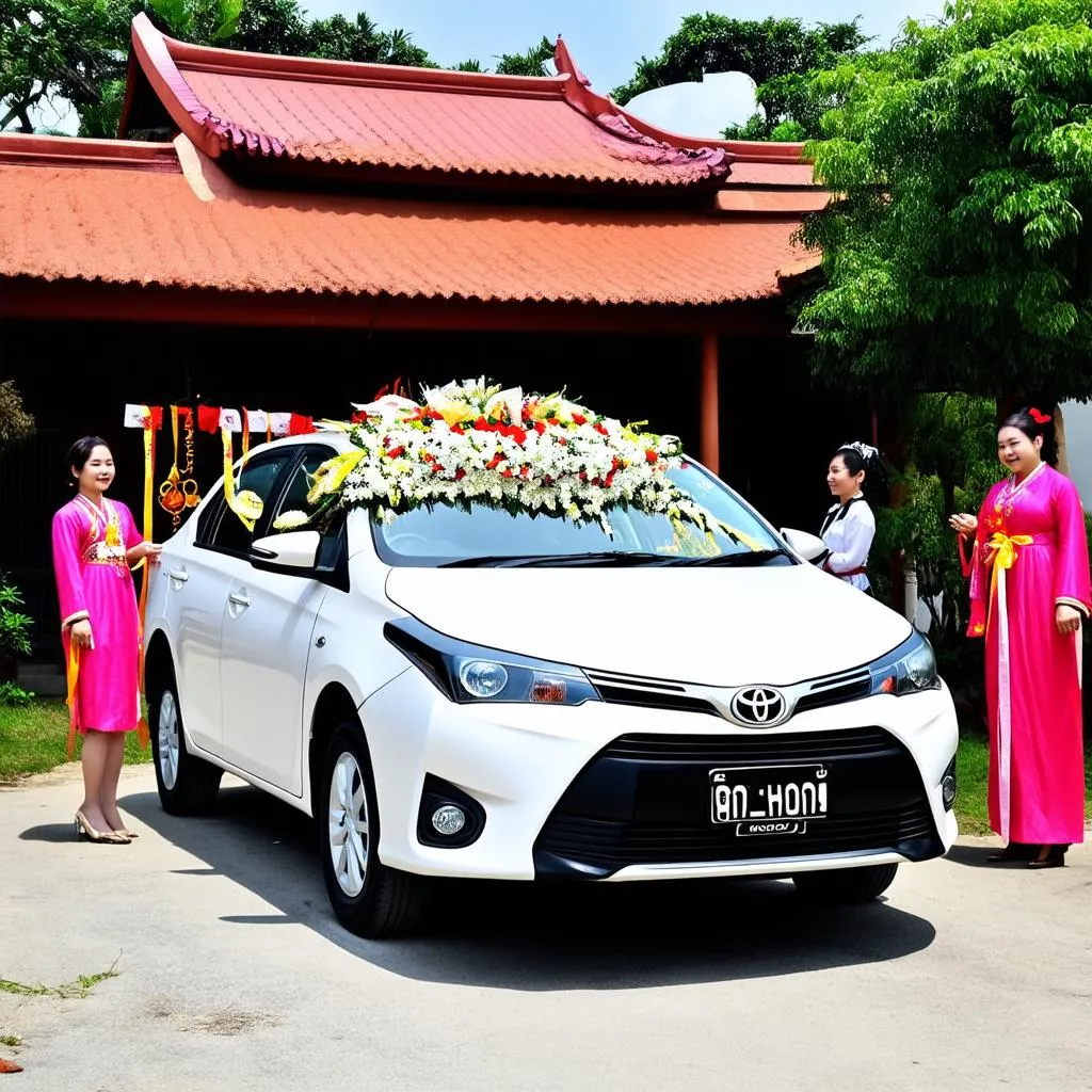 Xe 4 chỗ Toyota Vios màu trắng