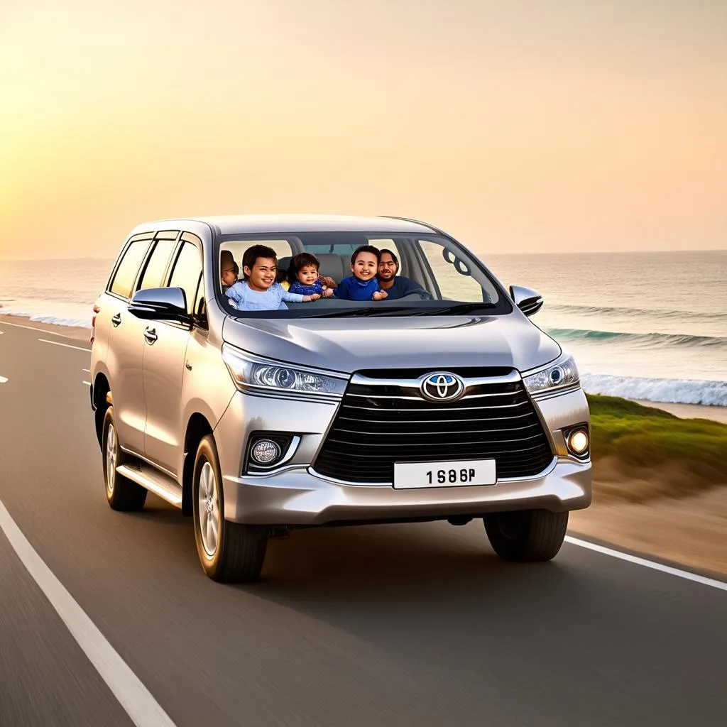 Gia đình hạnh phúc trên chiếc Toyota Innova