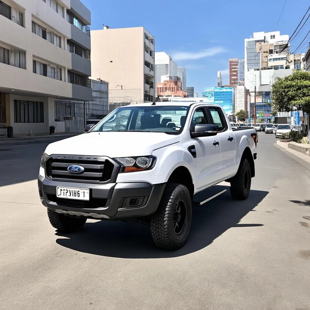 Xe bán tải Ford Ranger màu trắng