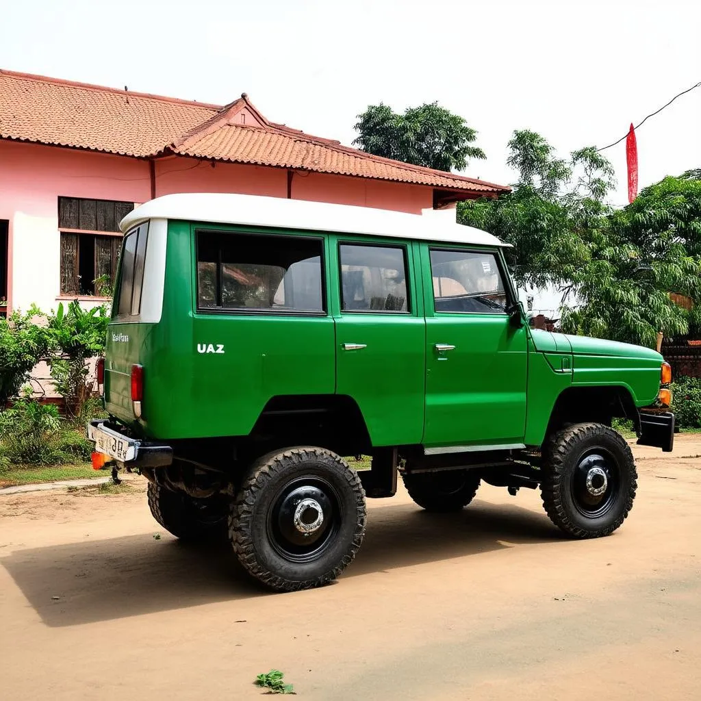 UAZ truck in green color