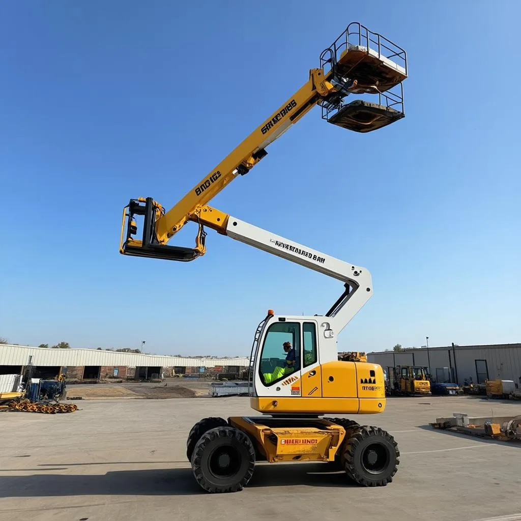 Xe boom lift đang hoạt động