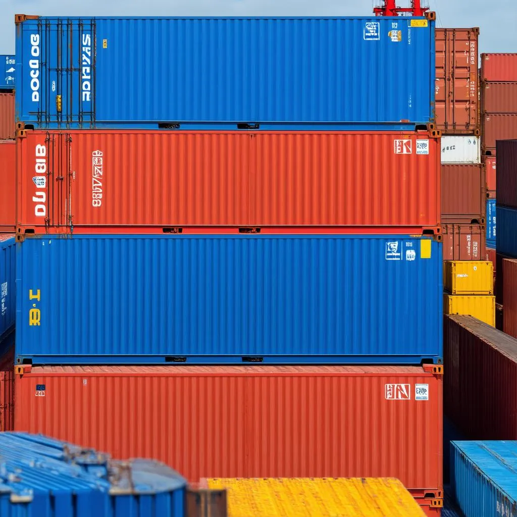 Xe container trên cảng