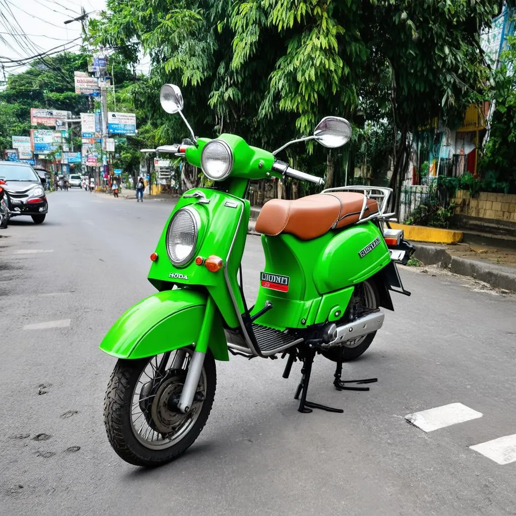 xe cub màu xanh