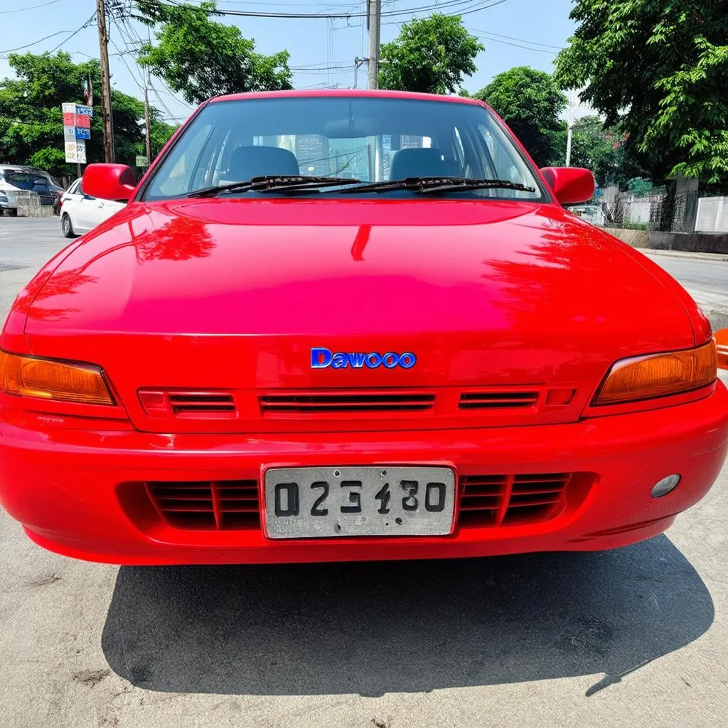 Xe Daewoo màu đỏ