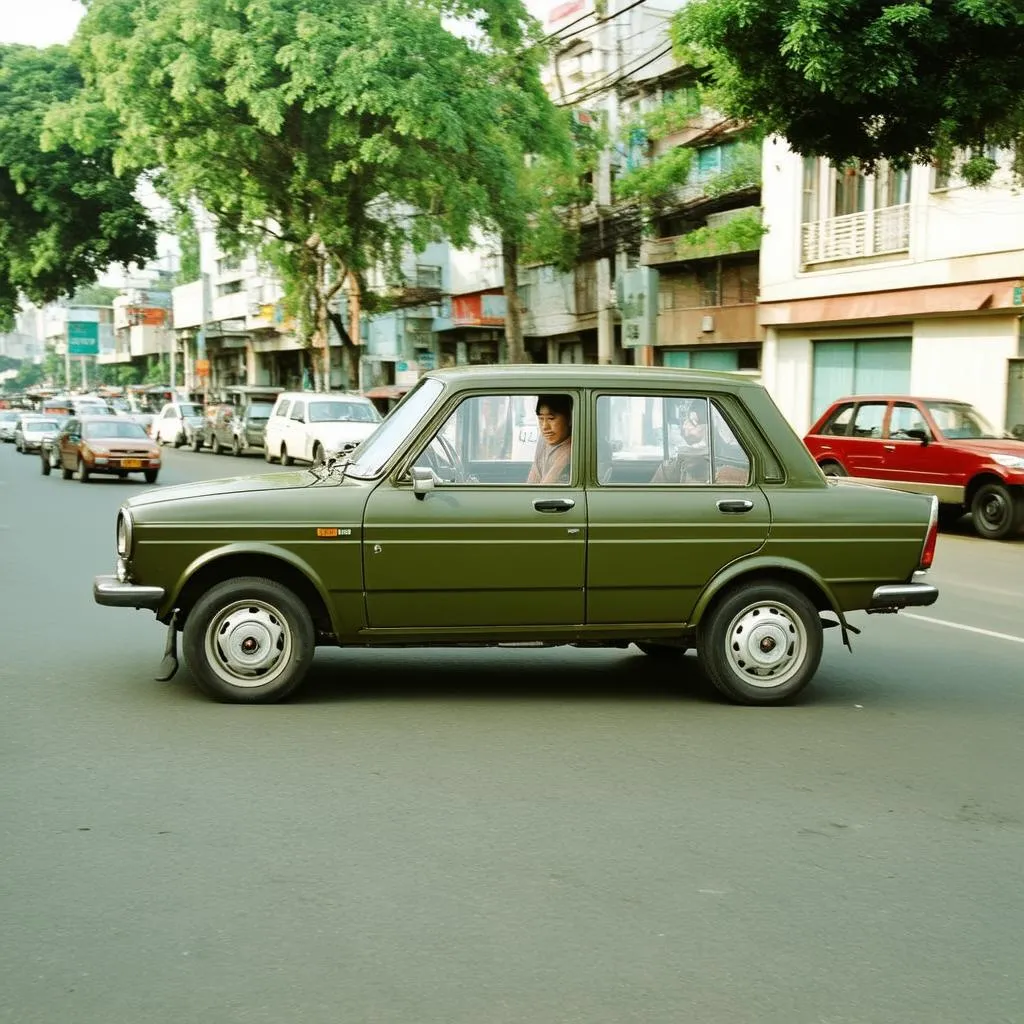 Xe Lada 2107 màu xanh bộ đội