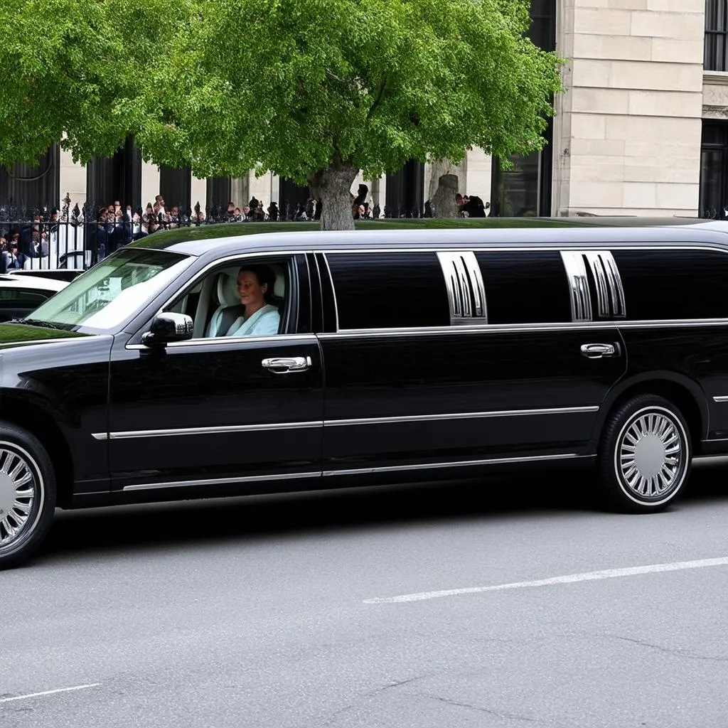 Xe limousine đang đón khách