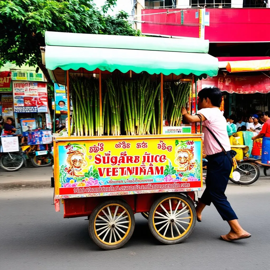 Xe nước mía đẩy tay