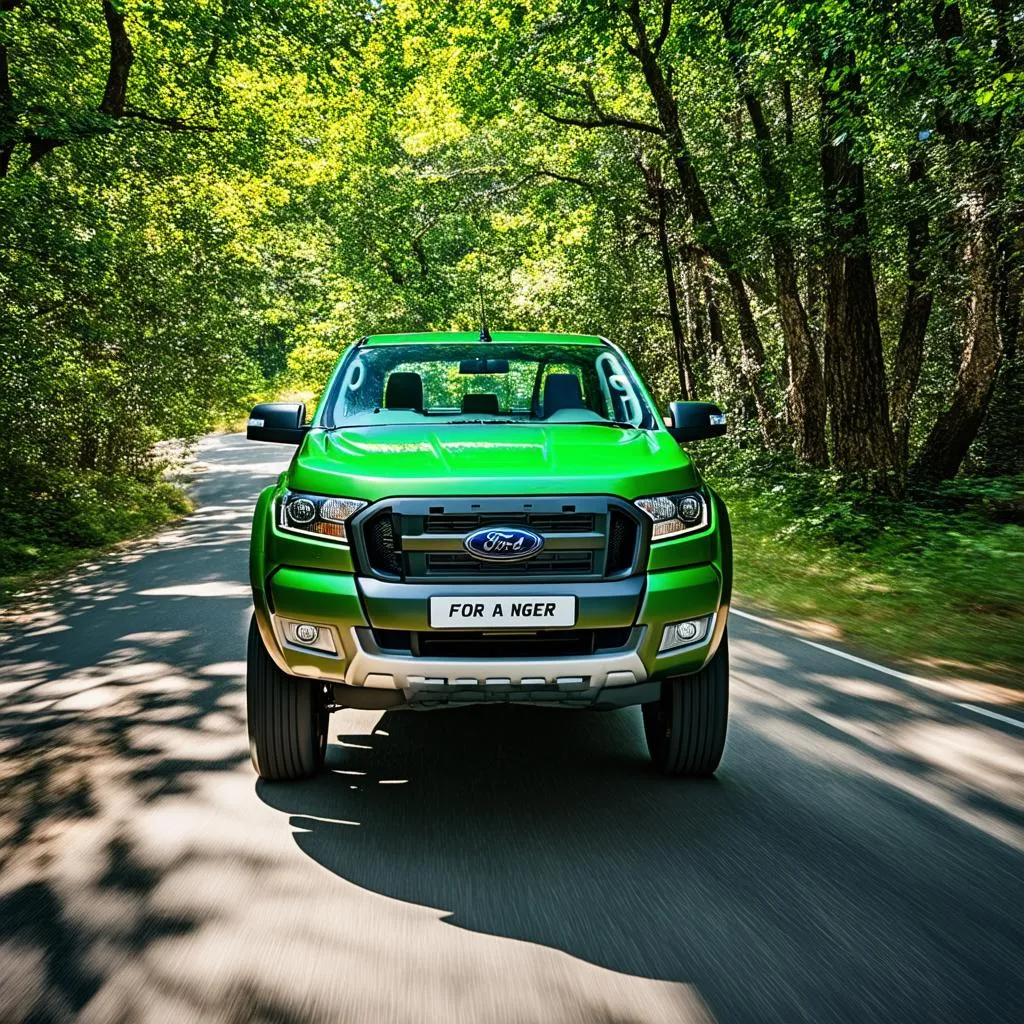 Xe tải Ford Ranger màu xanh lá