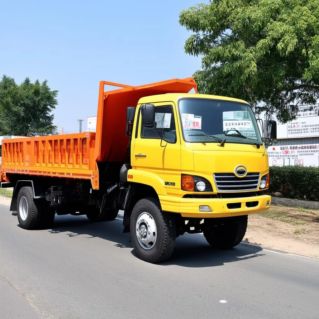 Xe tải Hino 15 tấn cũ đang chạy trên đường