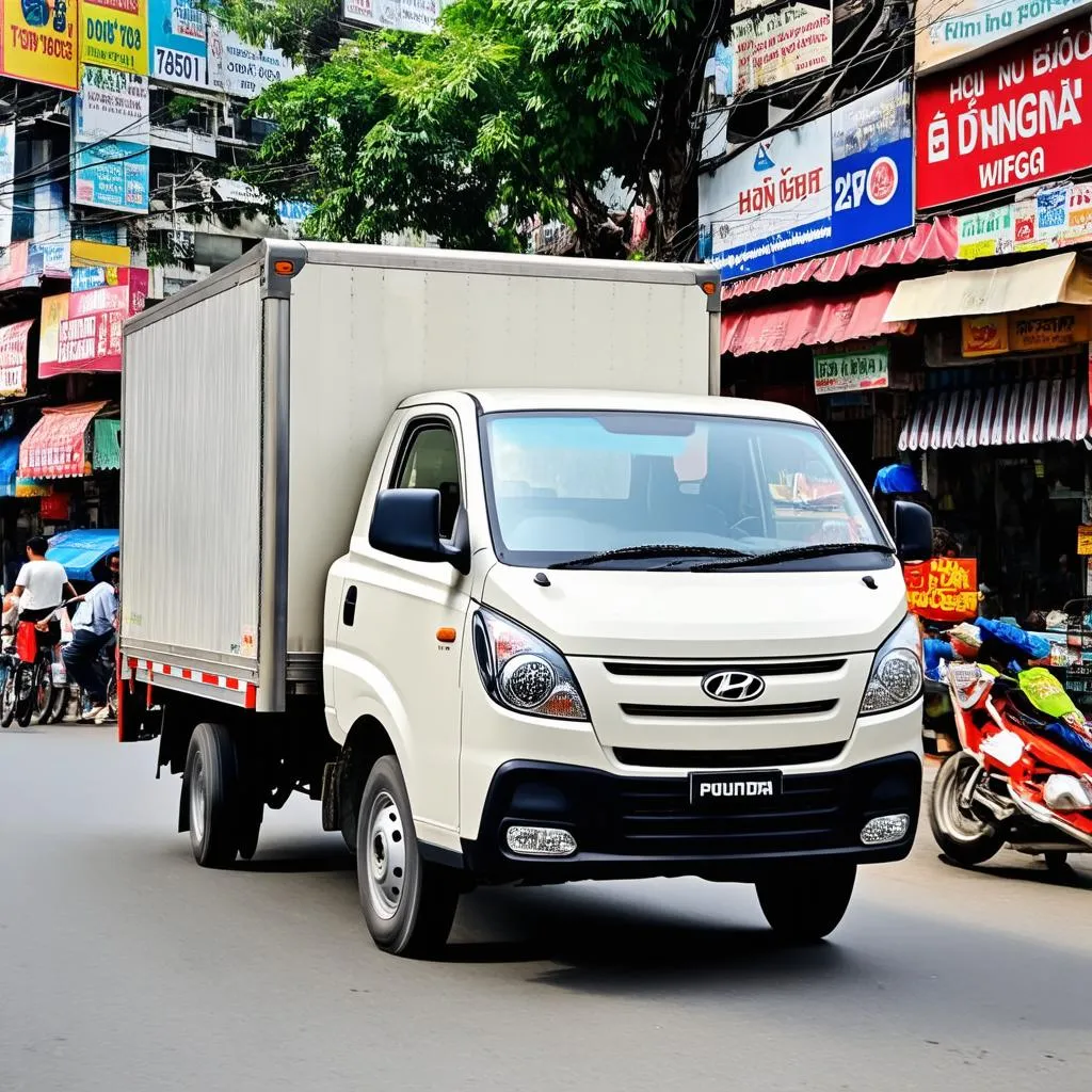 Xe Tải Hyundai Porter Di Chuyển Trong Thành Phố