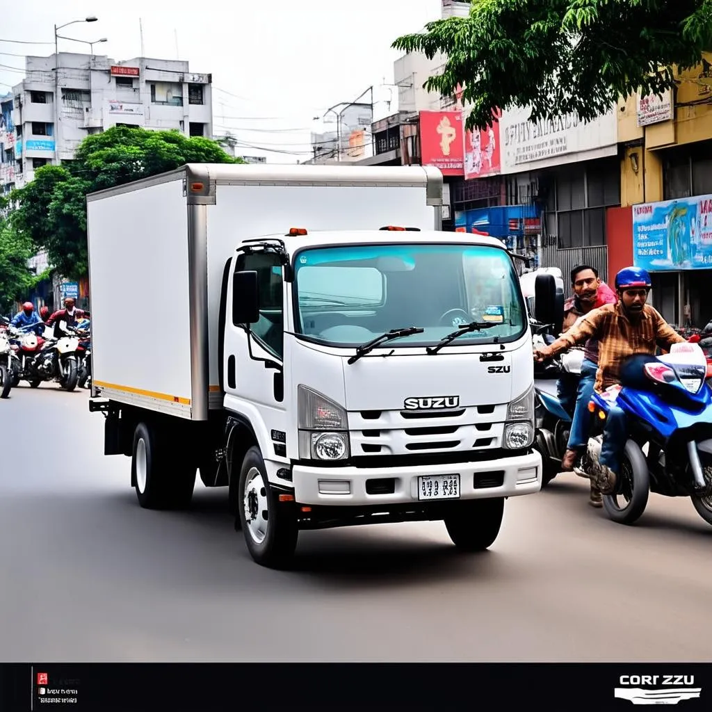 Xe tải Isuzu 2.4 tấn chở hàng nội đô