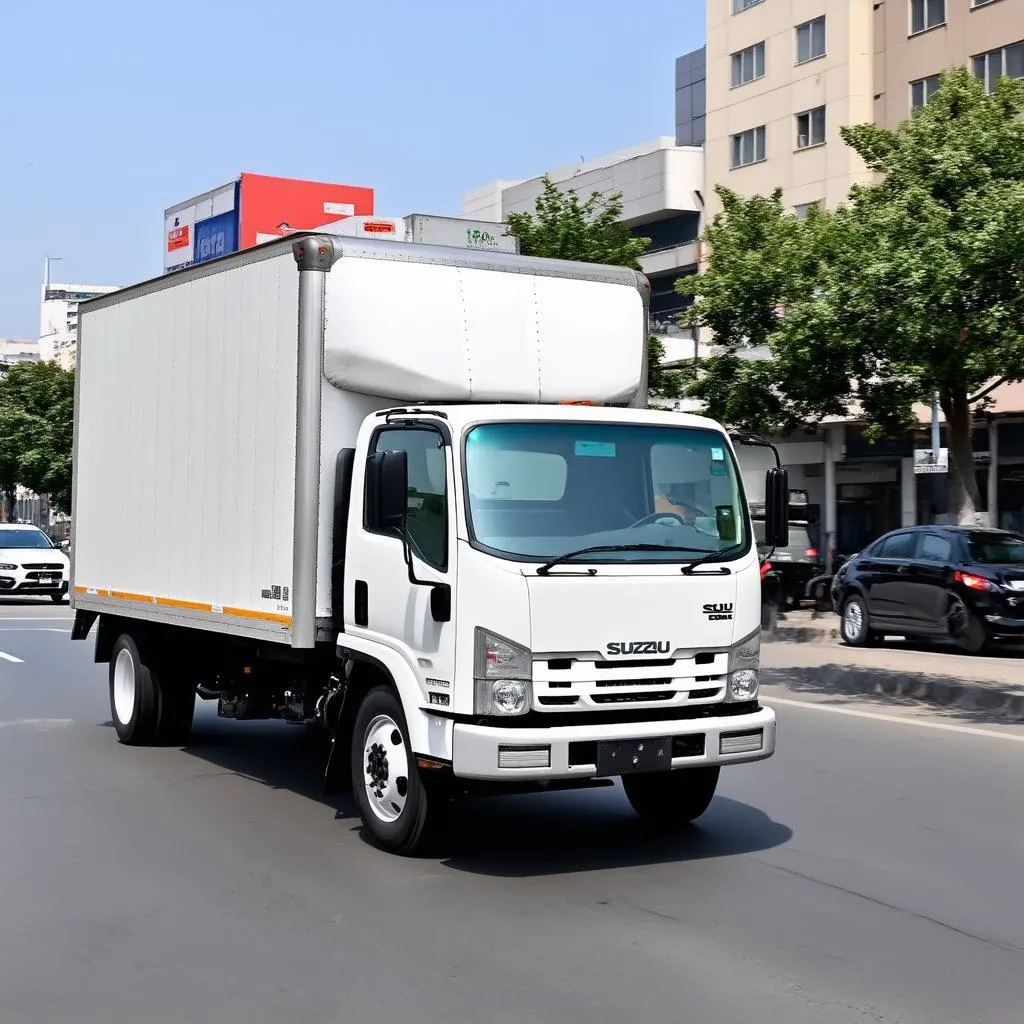 Xe tải Isuzu 500kg trong thành phố