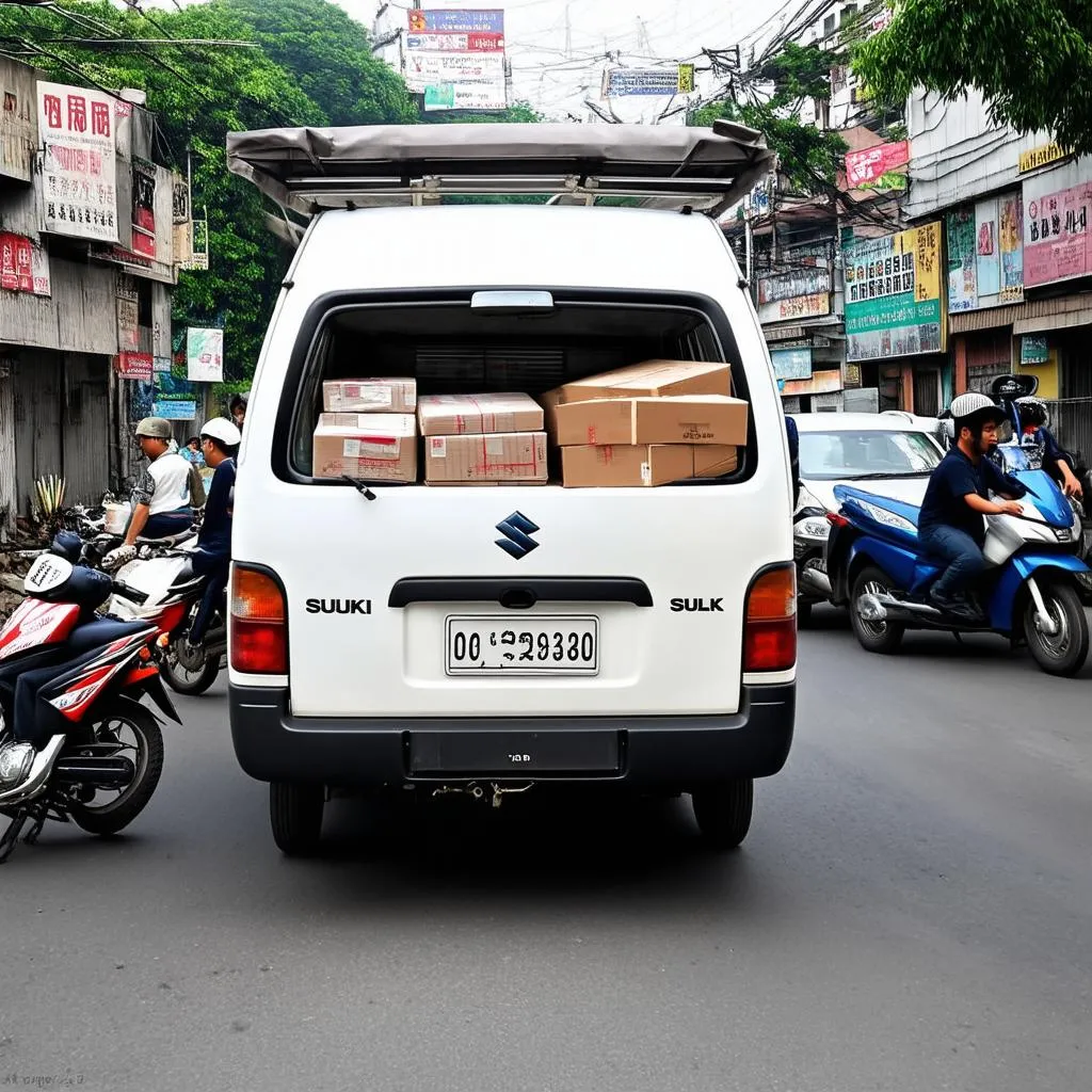 Xe tải Suzuki Van giao hàng