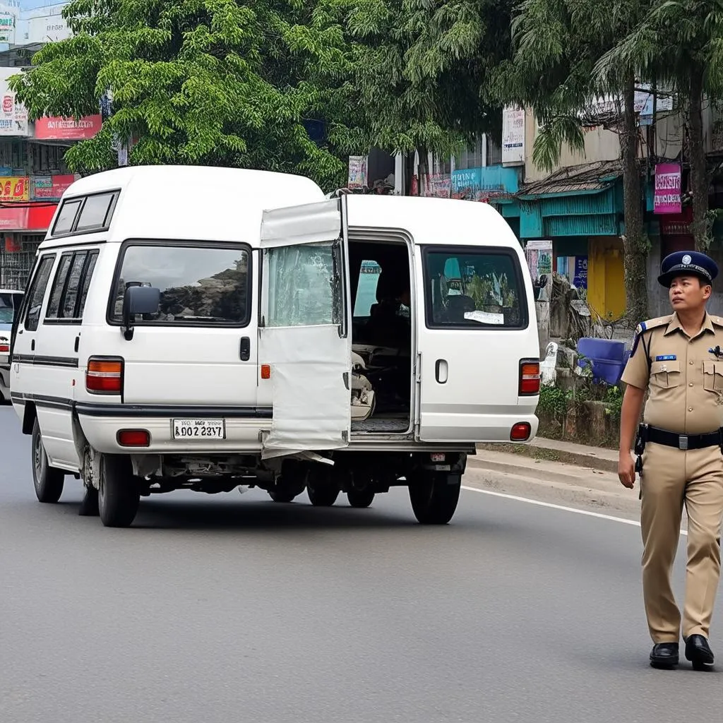 Xe tải van bị phạt