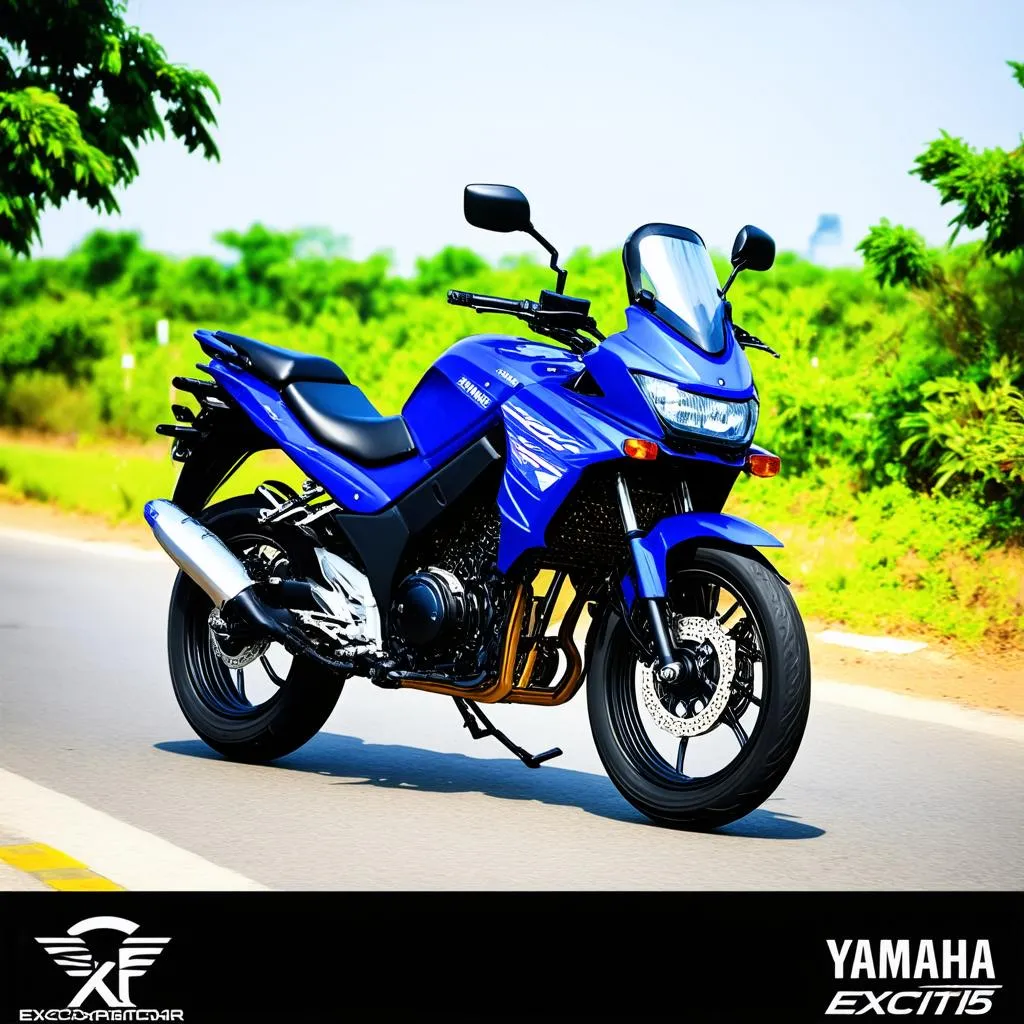 Yamaha Exciter 155 màu xanh GP trên đường phố