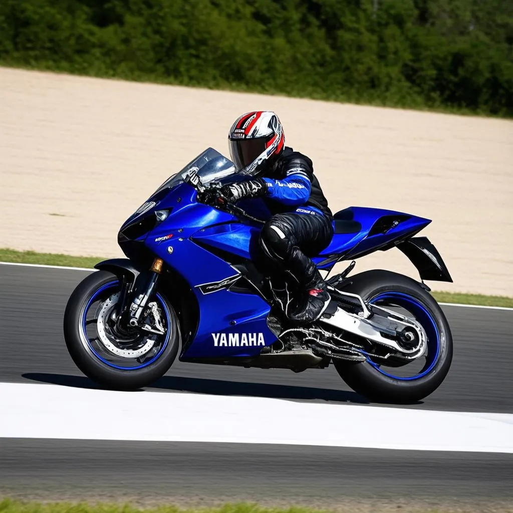 Yamaha R15 on Racing Track