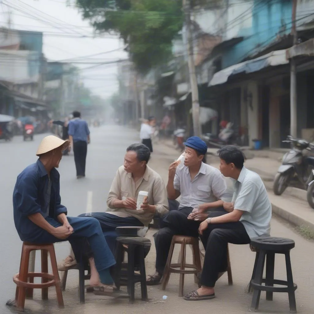 Bác tài uống trà đá