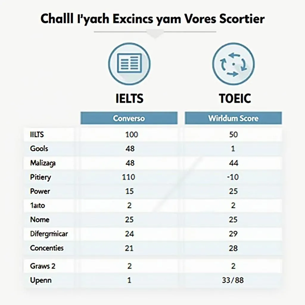 Bảng điểm quy đổi IELTS và TOEIC