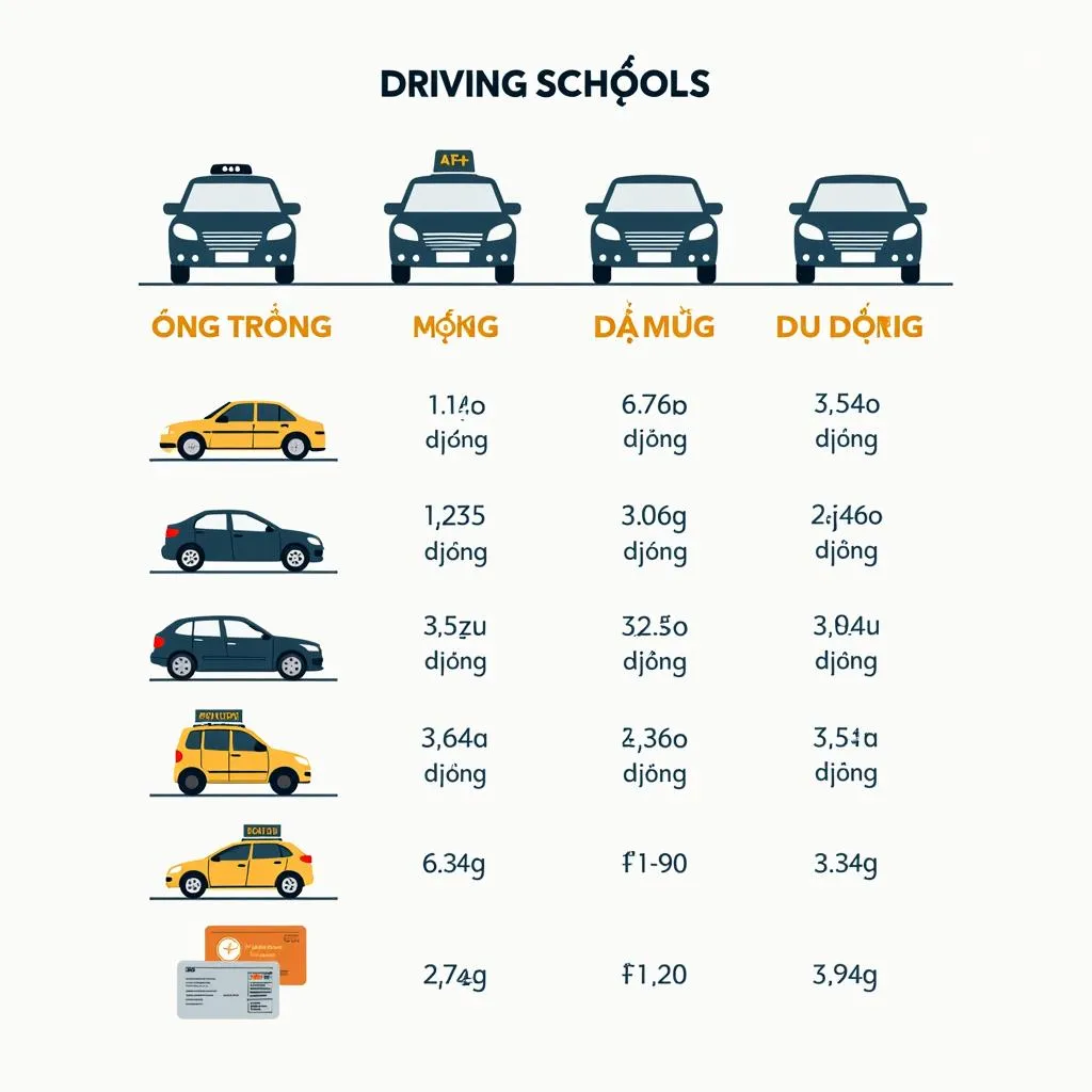Bảng giá học lái xe ô tô