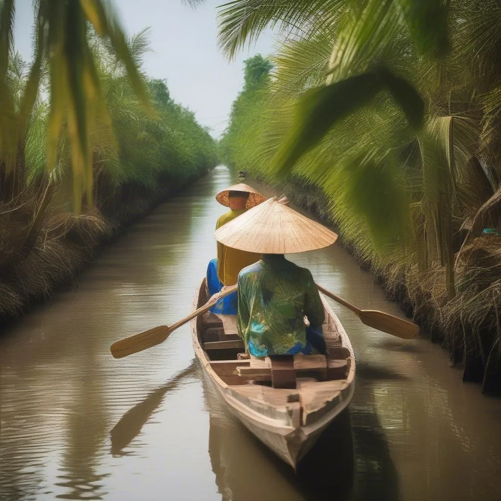 Chèo thuyền sông nước Bến Tre