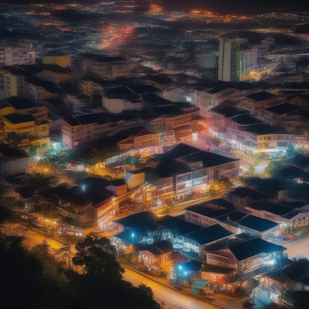 Da Lat Cityscape at Night