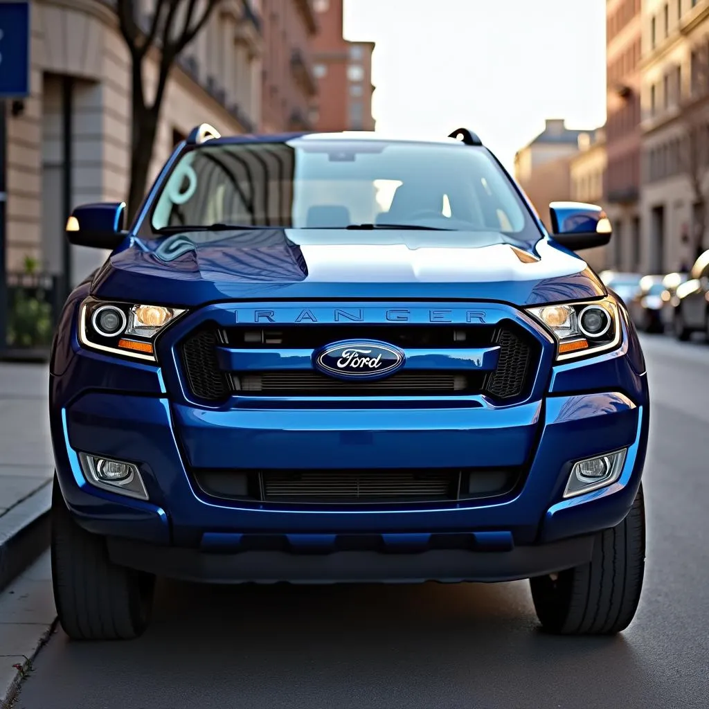 Xe bán tải Ford Ranger 2017 màu xanh