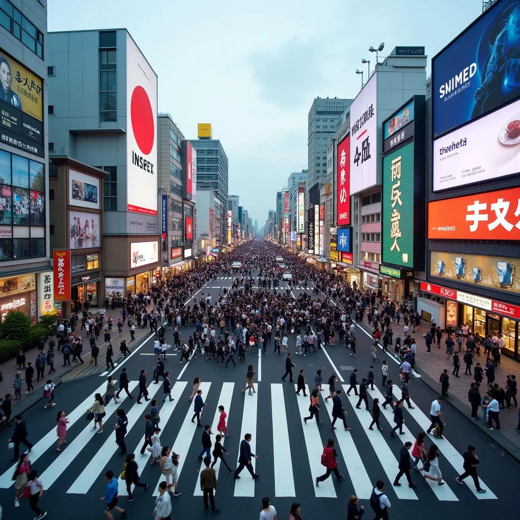 Giao lộ Shibuya đông người qua lại