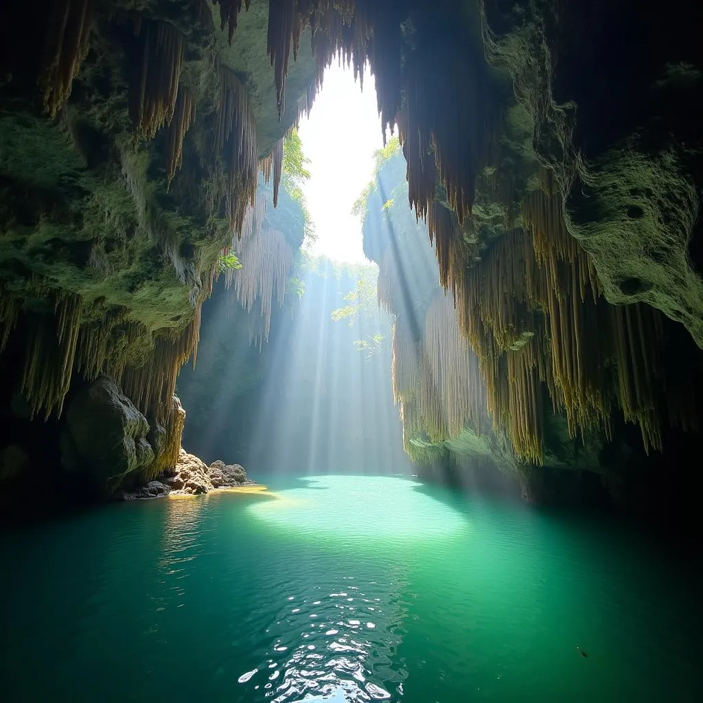 Khung cảnh bên trong Hang Đôi Tràng An