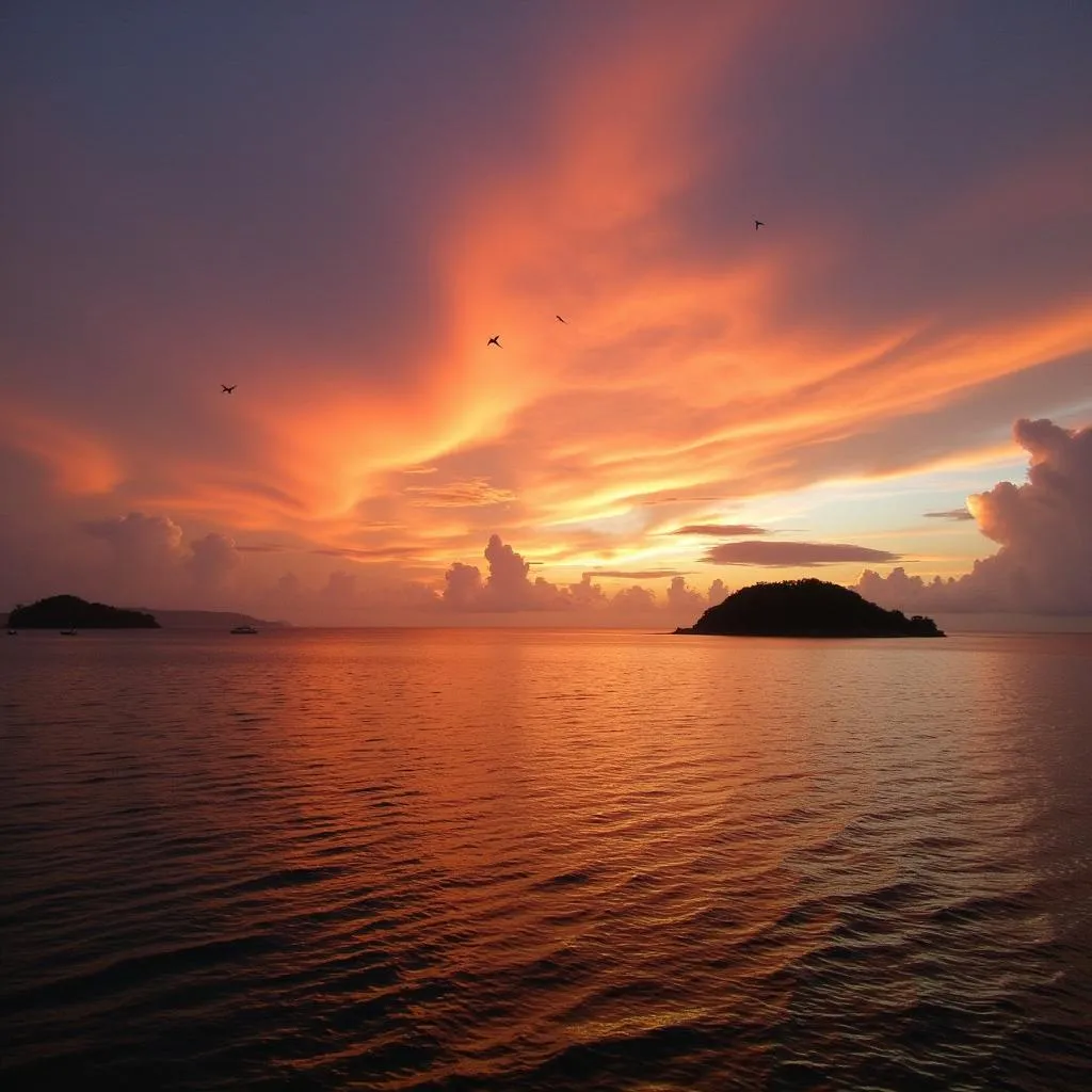 Hoàng hôn trên biển Koh Rong