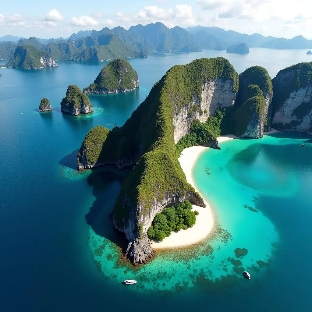 Hòn đảo El Nido Palawan nhìn từ trên cao