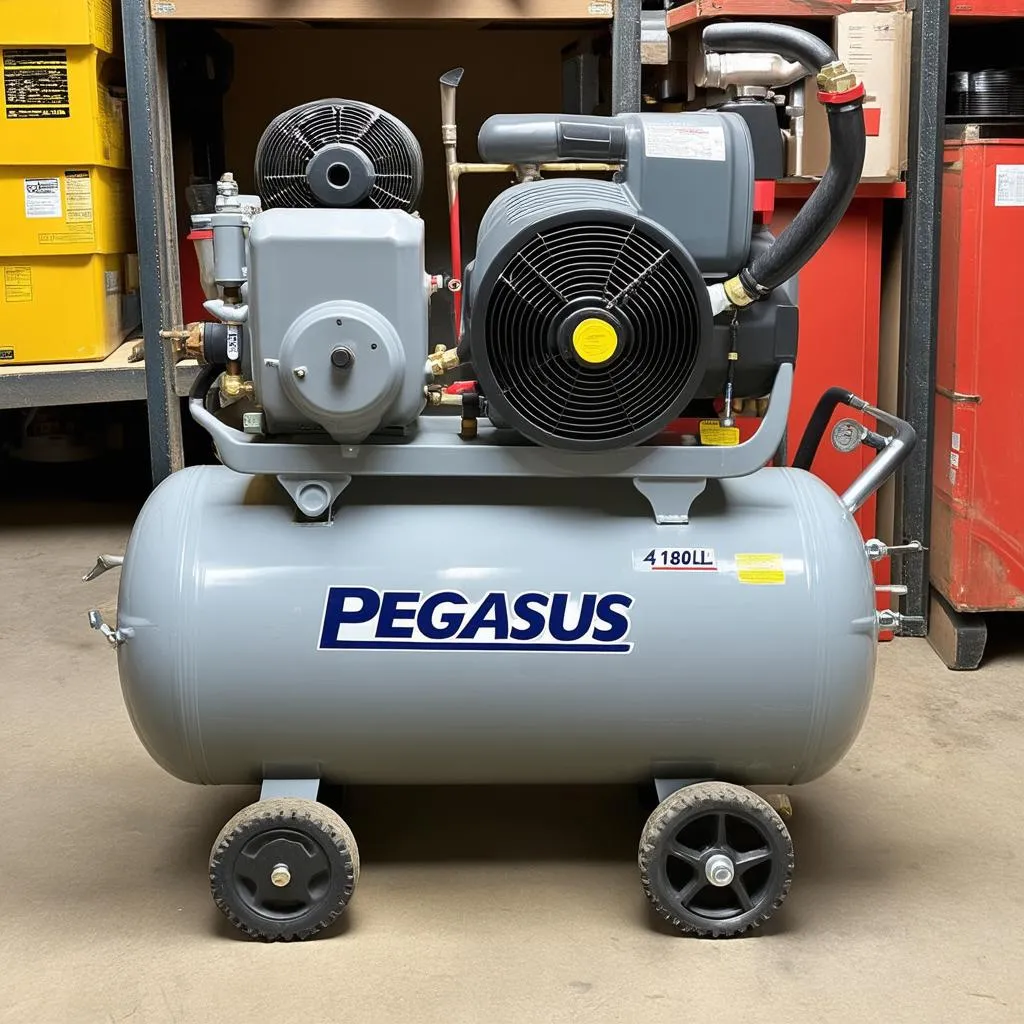 Máy nén khí Pegasus 4HP 180L trong xưởng cơ khí