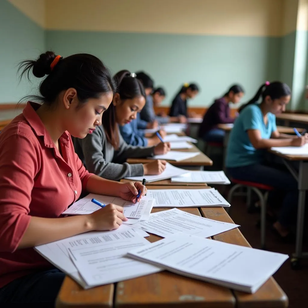 Workers registering for labor export