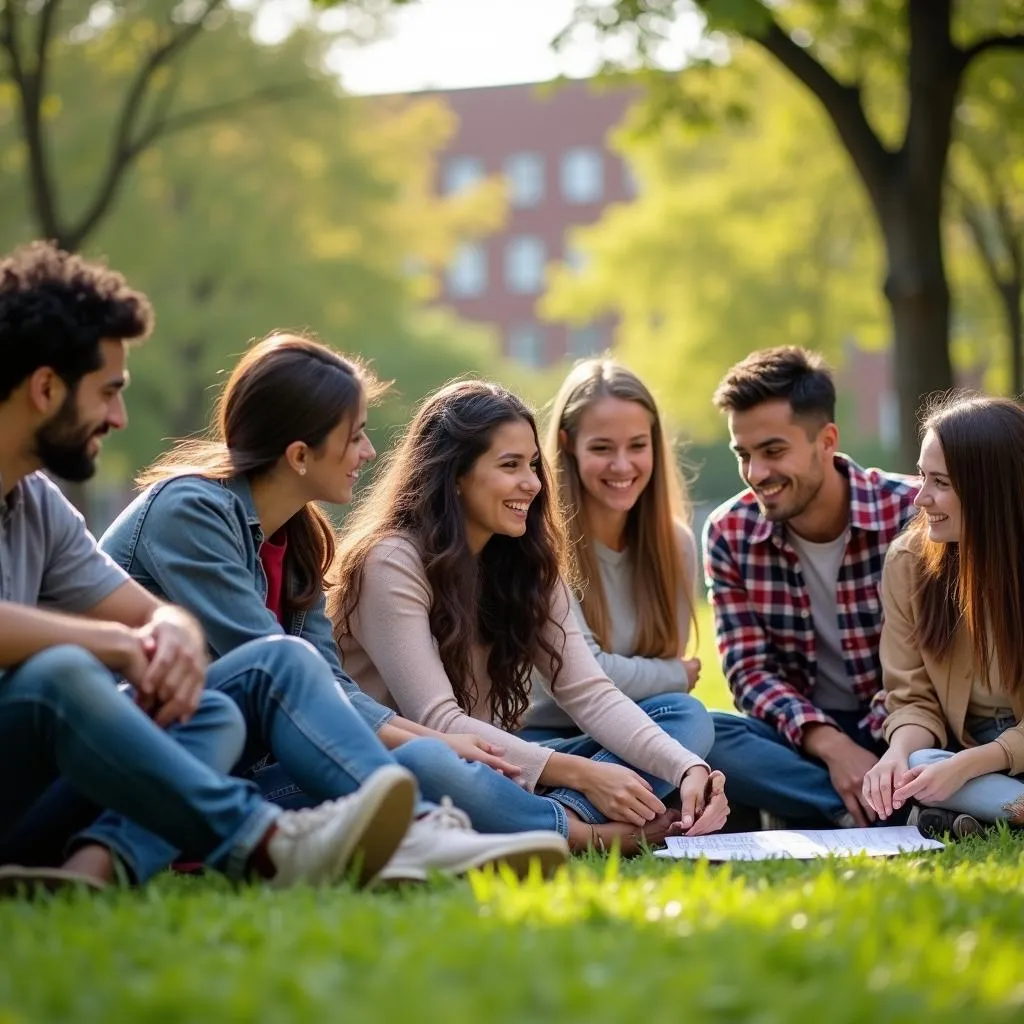 Students participating in extracurricular activities at an American university