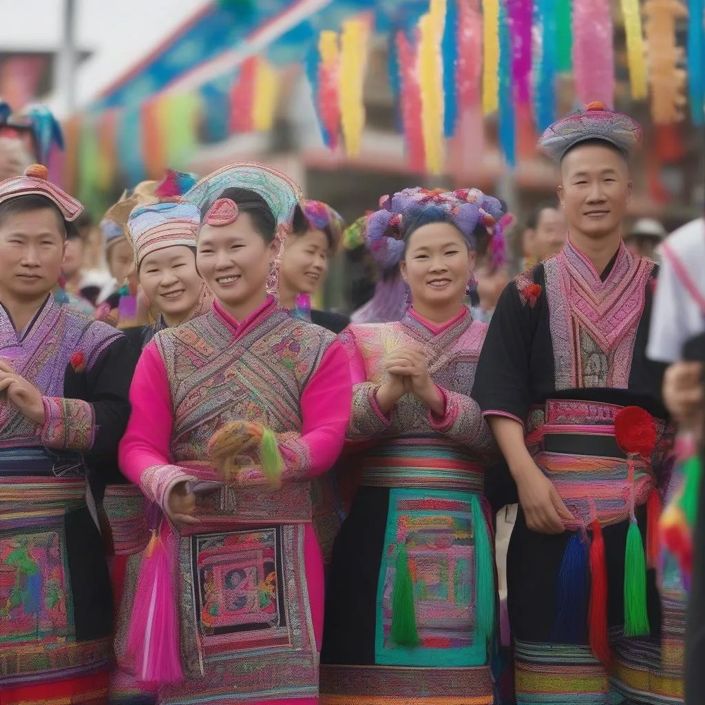 Tham gia lễ hội của người Hmong