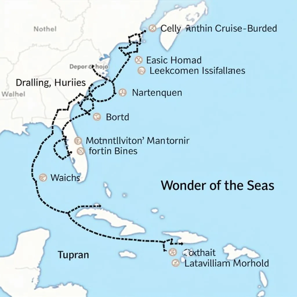 Bản đồ hành trình của Wonder of the Seas