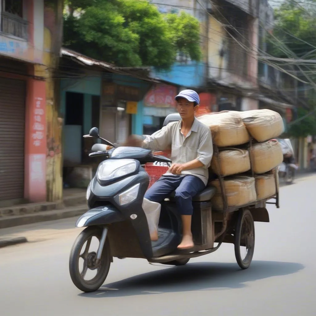 Xe ba gác chở hàng