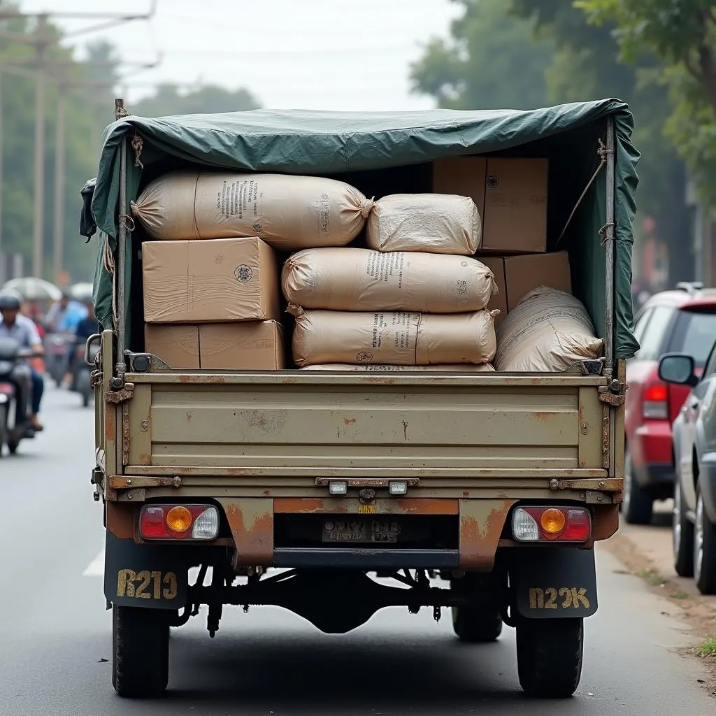 Xe bán tải chở hàng đúng quy định