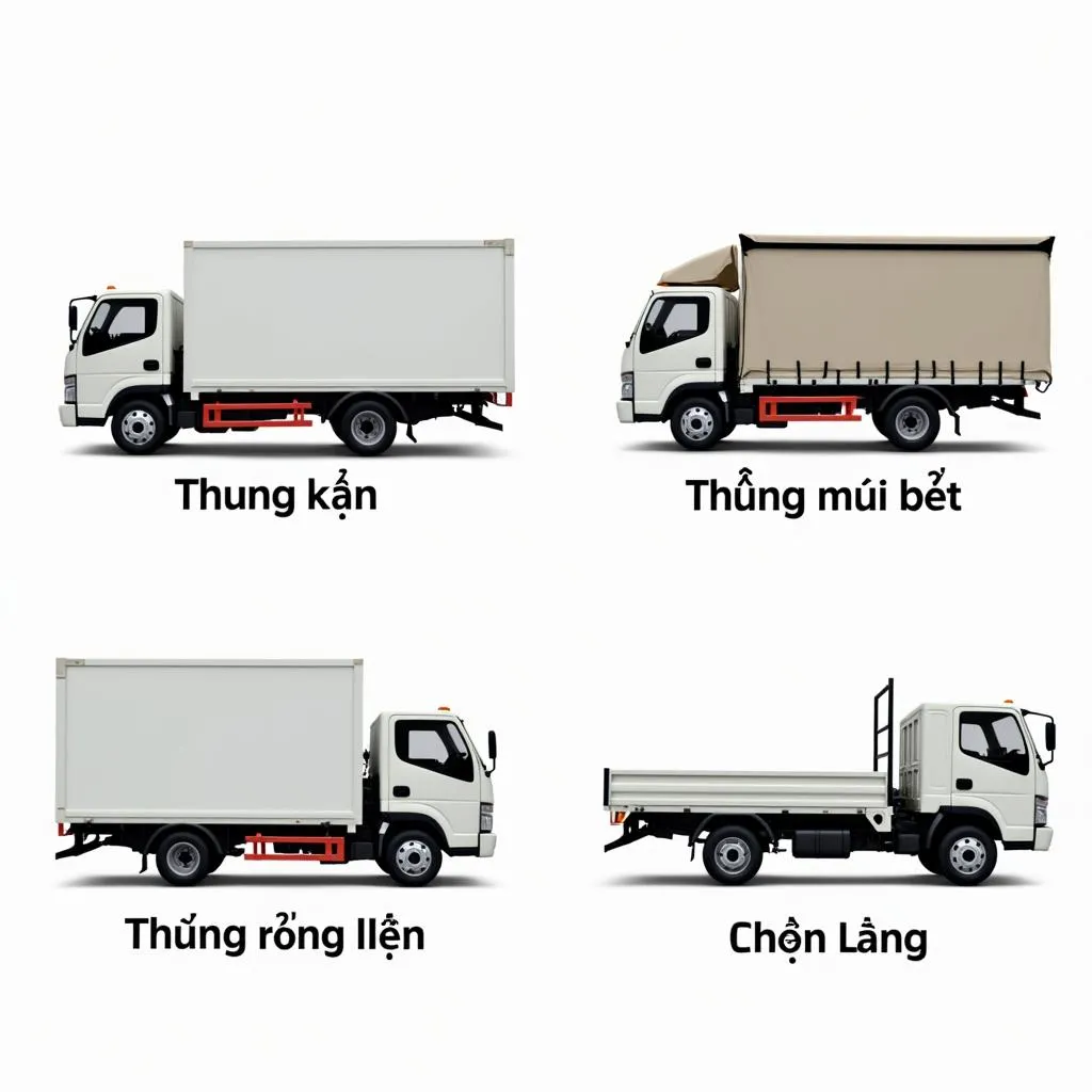 Hình ảnh xe tải 2.4 tấn với 4 loại thùng phổ biến