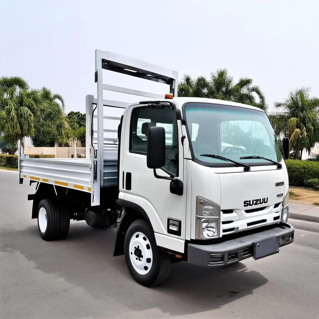 Xe tải Isuzu thùng lửng bửng nâng