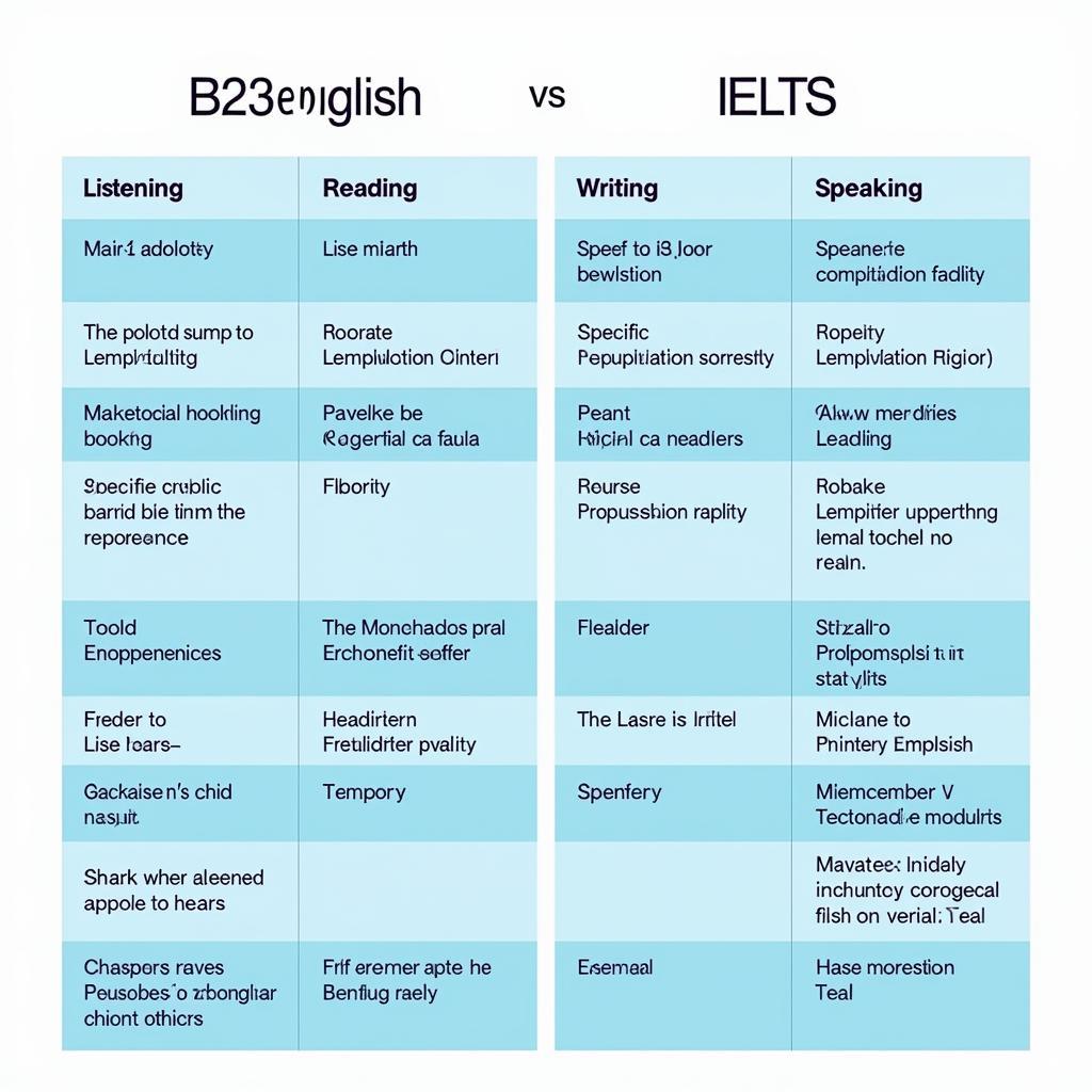 B2 English and IELTS Comparison Chart