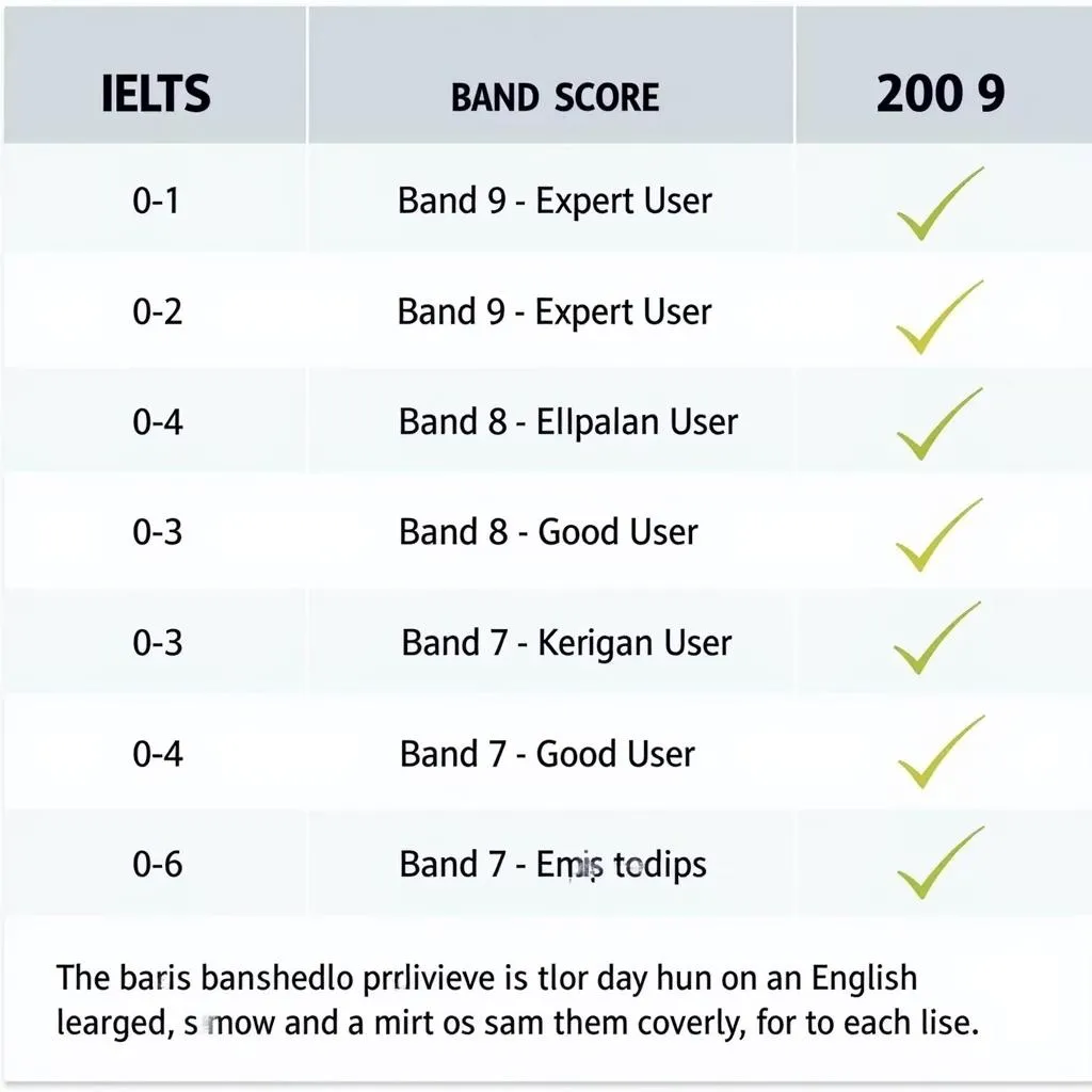 Bảng điểm IELTS