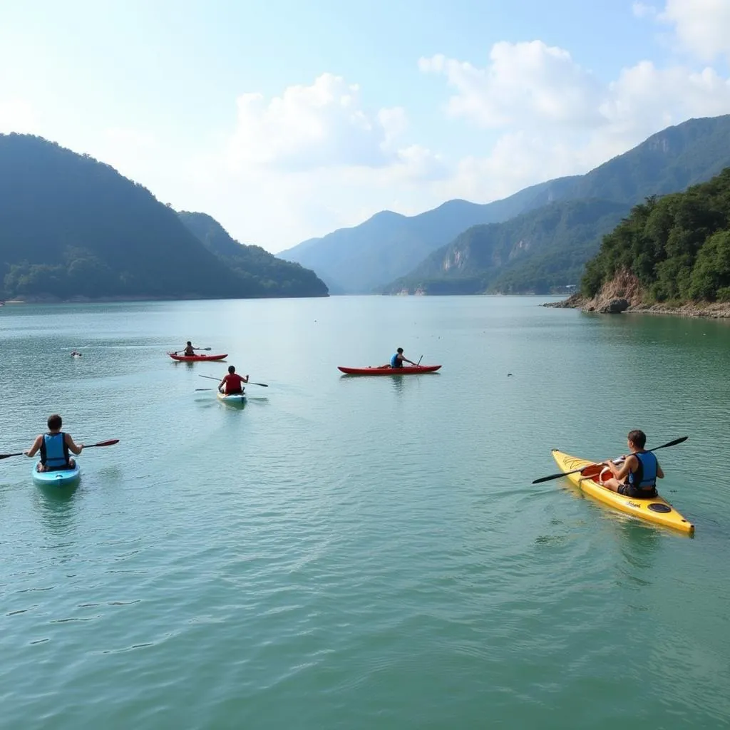 Trải nghiệm chèo thuyền Kayak trên Hồ Tuyền Lâm